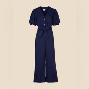 FRNCH Paris Laurine Puff-sleeve Jumpsuit Size Large